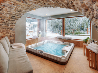 Séjour alpin avec sauna, jacuzzi et belle vue