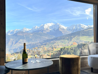 Chalet neuf Combloux / Megève avec vue panoramique sur le Mont-Blanc 10-12 personnes / Sauna & salle de firness 